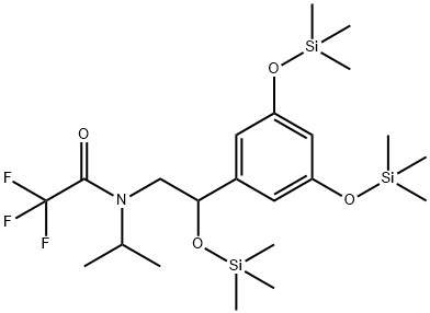 N-[2-[3,5-비스(트리메틸실록시)페닐]-2-(트리메틸실록시)에틸]-N-이소프로필-2,2,2-트리플루오로아세트아미드 구조식 이미지