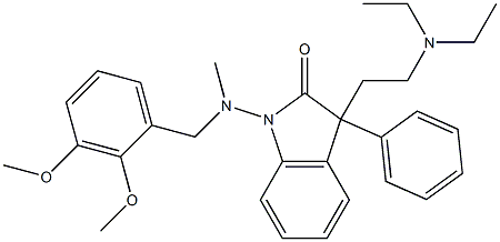 3-(2-Diethylaminoethyl)-1-[(2,3-dimethoxybenzyl)methylamino]-3-phenyl-2-indolinone 구조식 이미지