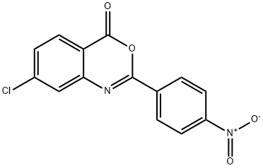 7-Chloro-2-(p-nitrophenyl)-4H-3,1-benzoxazin-4-one 구조식 이미지