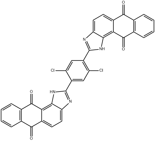 2,2'-(2,5-dichloro-1,4-phenylene)bis(1H-anthra[1,2-d]imidazole-6,11-dione) Structure