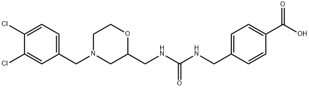 4-{3-[4-(3,4-Dichloro-benzyl)-morpholin-2-ylmethyl]-ureidomethyl}-benzamide Structure