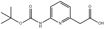 (6-tert-부톡시카르보닐아미노-피리딘-2-일)-아세트산 구조식 이미지
