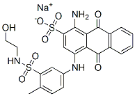 sodium 1-amino-9,10-dihydro-4-[[3-[[(2-hydroxyethyl)amino]sulphonyl]-4-methylphenyl]amino]-9,10-dioxoanthracene-2-sulphonate Structure