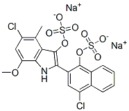 disodium 5-chloro-2-[4-chloro-1-(sulphonatooxy)-2-naphthyl]-7-methoxy-4-methyl-1H-indol-3-yl sulphate  Structure