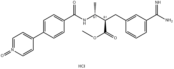 4-(4-((2R,3R)-3-(3-carbaMiMidoylbenzyl)-4-Methoxy-4-oxobutan-2-ylcarbaMoyl)phenyl)pyridine 1-oxide (Hydrochloride) 구조식 이미지