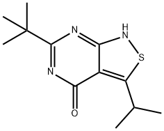6-(1,1-Dimethylethyl)-3-isopropylisothiazolo[3,4-d]pyrimidin-4(5H)-one 구조식 이미지