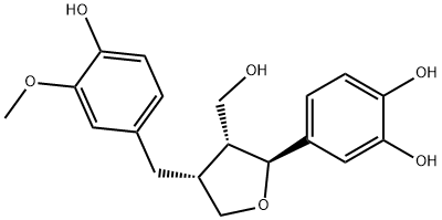 4-[Tetrahydro-4-[(4-hydroxy-3-methoxyphenyl)methyl]-3-hydroxymethylfuran-2-yl]-1,2-benzenediol Structure