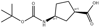 cis-3-[(tert-Butoxycarbonyl)amino]cyclopentane-1-carboxylic acid, tert-Butyl (cis-3-carboxycyclopent-1-yl)carbamate Structure