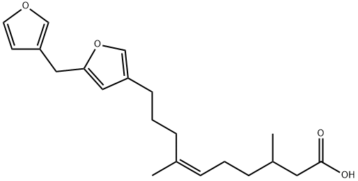(Z)-10-[5-(3-Furanylmethyl)-3-furanyl]-3,7-dimethyl-6-decenoic acid Structure