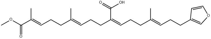 (2E,6E)-10-[(1Z,4E)-7-(3-Furyl)-4-methyl-4-heptenylidene]-2,6-dimethyl-2,6-undecadienedioic acid 1-methyl ester Structure