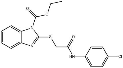 에틸2-[(4-클로로페닐카르바모일)메틸티오]-1H-벤조[D]이미다졸-1-카르복실레이트 구조식 이미지
