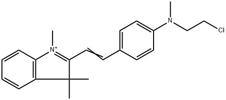 2-[2-[4-[(2-chloroethyl)methylamino] phenyl] ethenyl]-1,3,3-trimethyl-3H-Indolium Structure