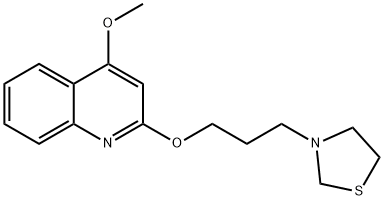 3-[3-(4-메톡시퀴놀린-2-일옥시)프로필]티아졸리딘 구조식 이미지