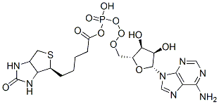 [[(2R,3S,4R,5R)-5-(6-aminopurin-9-yl)-3,4-dihydroxyoxolan-2-yl]methoxy-hydroxyphosphoryl] 5-[(6S)-2-oxo-1,3,3a,4,6,6a-hexahydrothieno[3,4-d]imidazol-6-yl]pentanoate Structure