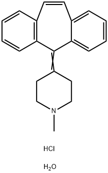 Cyproheptadine hydrochloride sesquihydrate Structure
