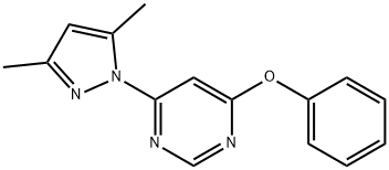 PYRIMIDINE, 4-(3,5-DIMETHYL-1H-PYRAZOL-1-YL)-6-PHENOXY- Structure