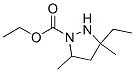 1-Pyrazolidinecarboxylicacid,3-ethyl-3,5-dimethyl-,ethylester(9CI) Structure