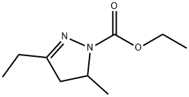 1H-Pyrazole-1-carboxylic  acid,  3-ethyl-4,5-dihydro-5-methyl-,  ethyl  ester Structure