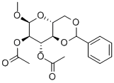 Methyl-4,6-di-O-benzylidene-2,3-di-O-acetyl-α-D-glucopyranoside Structure