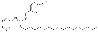 (4-클로로페닐)메틸헥사데실-3-피리디닐카르본이미도디티오에이트 구조식 이미지