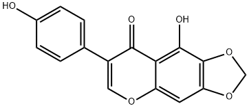 3-(4-Hydroxyphenyl)-5-hydroxy-6,7-(methylenebisoxy)-4H-1-benzopyran-4-one 구조식 이미지