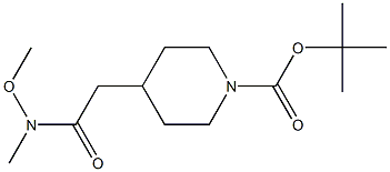 1-Boc-4-[(N-메톡시-N-메틸카르바모일)메틸]피페리딘 구조식 이미지