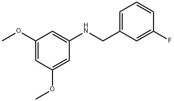 3,5-DiMethoxy-N-(3-fluorobenzyl)aniline, 97% 구조식 이미지