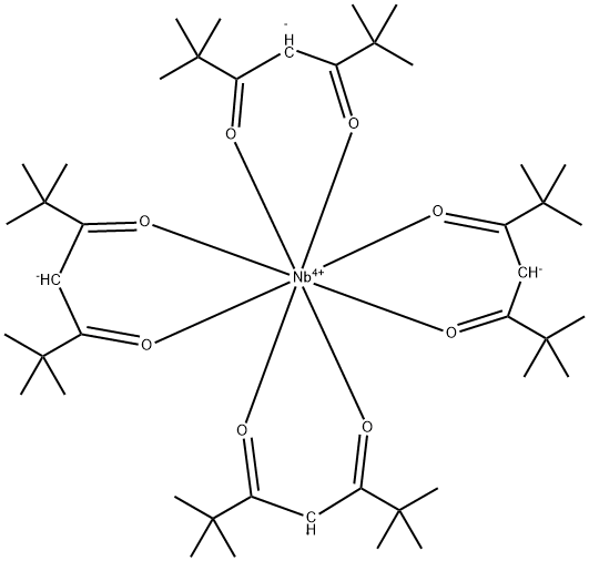 TETRAKIS(2,2,6,6-TETRAMETHYL-3,5-HEPTANEDIONATO)NIOBIUM (IV) Structure