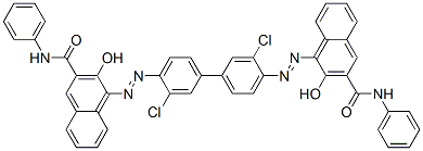 4,4'-[(3,3'-dichloro[1,1'-biphenyl]-4,4'-diyl)bis(azo)]bis[3-hydroxy-N-phenylnaphthalene-2-carboxamide] Structure