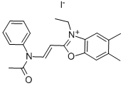 2-(2-N-ACETANILINO)VINYL-5,6-DIMETHYL-3-ETHYLBENZOXAZOLIUM IODIDE Structure