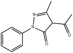 3-Methyl-4-acetyl-1-phenyl-1H-pyrazole-5(4H)-one 구조식 이미지