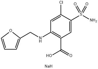 나트륨5-(아미노술포닐)-4-클로로-2-(푸란-2-일메틸)안트라닐레이트 구조식 이미지