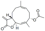 (3aS,6E,9S,10E,11aR)-9-Acetoxy-3a,4,5,8,9,11a-hexahydro-6,10-dimethyl-3-methylenecyclodeca[b]furan-2(3H)-one 구조식 이미지