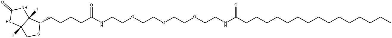 1H-Thieno[3,4-d]iMidazole-4-pentanaMide, hexahydro-2-oxo-N-(13-oxo-3,6,9-trioxa-12-azaoctacos-1-yl)-, (3aS,4S,6aR)- 구조식 이미지