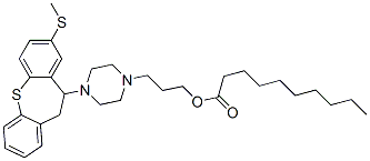 3-[4-[10,11-dihydro-8-(methylthio)dibenzo[b,f]thiepin-10-yl]piperazinyl]propyl decanoate 구조식 이미지