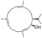 (1R,2E,6E,10E,14S)-3,7,11-Trimethyl-14-isopropylcyclotetradeca-2,6,10-trien-1-ol Structure