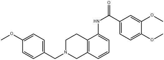 3,4-디메톡시-N-[1,2,3,4-테트라히드로-2-(p-메톡시벤질)이소퀴놀린-5-일]벤즈아미드 구조식 이미지