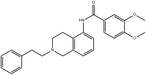 3,4-디메톡시-N-(1,2,3,4-테트라히드로-2-페네틸이소퀴놀린-5-일)벤즈아미드 구조식 이미지