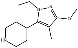 Piperidine, 4-(1-ethyl-3-methoxy-4-methyl-1H-pyrazol-5-yl)- (9CI) 구조식 이미지