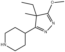Piperidine, 4-(4-ethyl-5-methoxy-4-methyl-4H-pyrazol-3-yl)- (9CI) 구조식 이미지