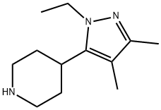 Piperidine, 4-(1-ethyl-3,4-dimethyl-1H-pyrazol-5-yl)- (9CI) Structure