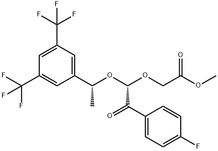 2-[(1S)-1-[(1R)-1-[3,5-Bis(trifluoroMethyl)phenyl]ethoxy]-2-(4-fluorophenyl)-2-oxoethoxy]acetic Acid Methyl Ester 구조식 이미지
