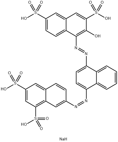 tetrasodium (4Z)-4-[[4-(6,8-disulfonatonaphthalen-2-yl)diazenylnaphthalen-1-yl]hydrazinylidene]-3-oxo-naphthalene-2,7-disulfonate 구조식 이미지