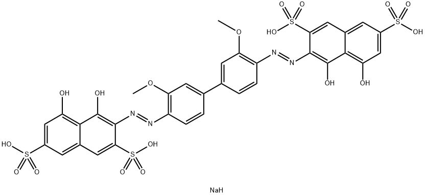 4198-19-0 tetrasodium 3,3'-[(3,3'-dimethoxy[1,1'-biphenyl]-4,4'-diyl)bis(azo)]bis[4,5-dihydroxynaphthalene-2,7-disulphonate] 