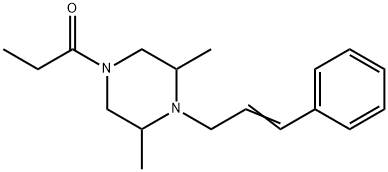 2,6-Dimethyl-4-(1-oxopropyl)-1-(3-phenyl-2-propenyl)piperazine Structure