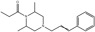 2,6-Dimethyl-1-(1-oxopropyl)-4-(3-phenyl-2-propenyl)piperazine Structure