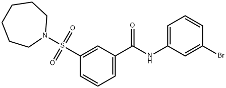 3-(아제판-1-일설포닐)-N-(3-브로모페닐)벤자미드 구조식 이미지