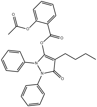 4-butyl-2,5-dihydro-5-oxo-1,2-diphenyl-1H-pyrazol-3-yl 2-(acetyloxy)benzoate 구조식 이미지