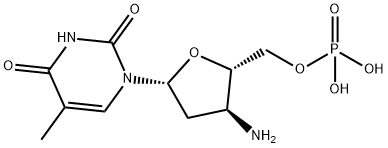 3'-아미노-3'-데옥시티미딘5'-모노포스페이트 구조식 이미지