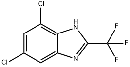 2-(트리플루오로메틸)-5,7-디클로로-1H-벤조이미다졸 구조식 이미지